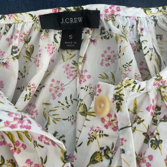 J.Crew Tie Sleeve Cotton Top-Meadow Floral Print-Small-NWOT - Picture 6 of 10